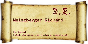 Weiszberger Richárd névjegykártya